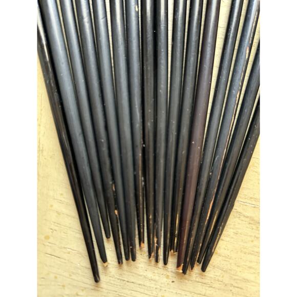 8* Chopsticks Black Wooden Old Design Set Of 8( 16 Total) VTG Hair Pins Buns - Picture 3 of 5